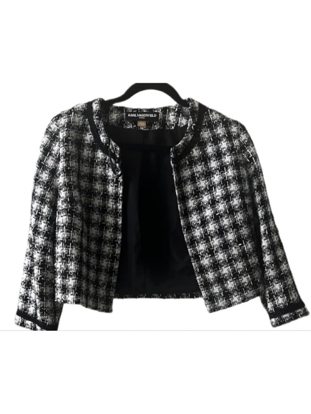 Karl Lagerfeld Paris Black White Tweed Jacket S
